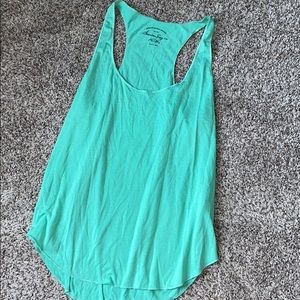 Cotton Tank Top in Teal/Light Green